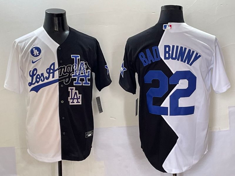 Men Los Angeles Dodgers 22 Bad bunny Black White Game Nike 2025 MLB Jersey style 13